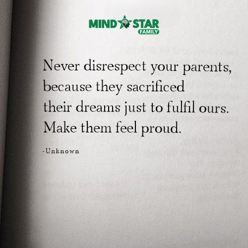 Never Disrespect Your Parents