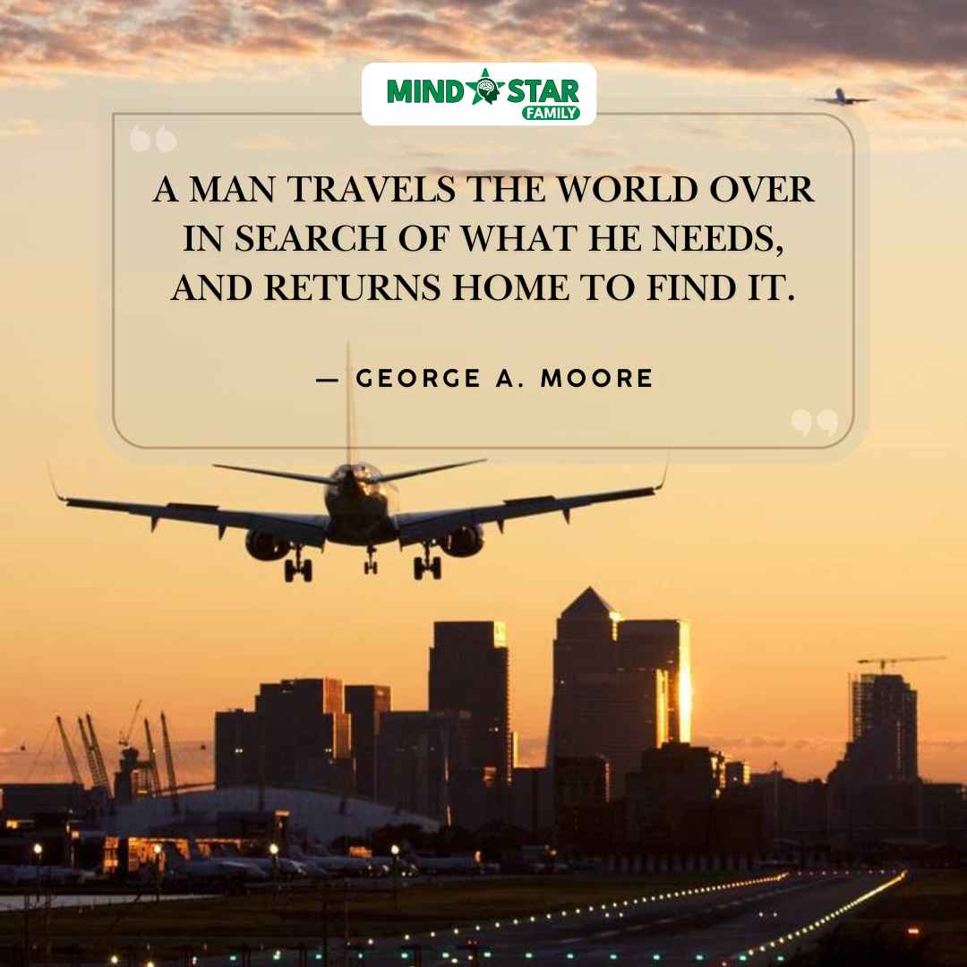 A man travels the world